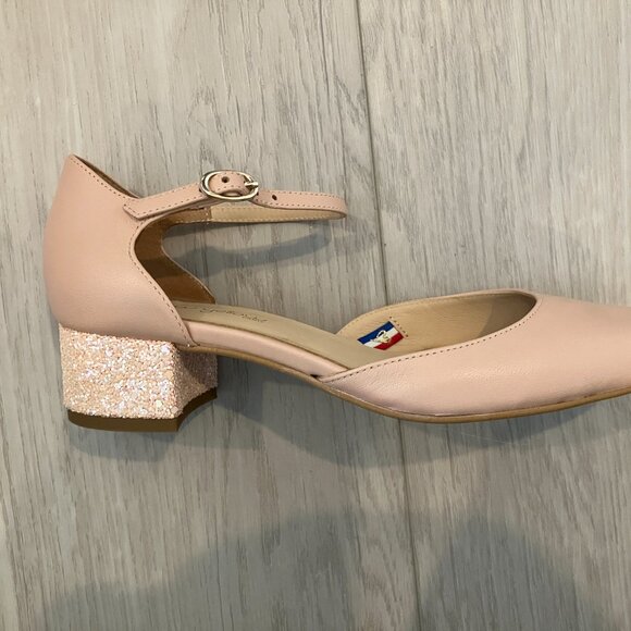 Mellow Yellow Ballet Pink Heels with Glitter - Picture 2 of 7